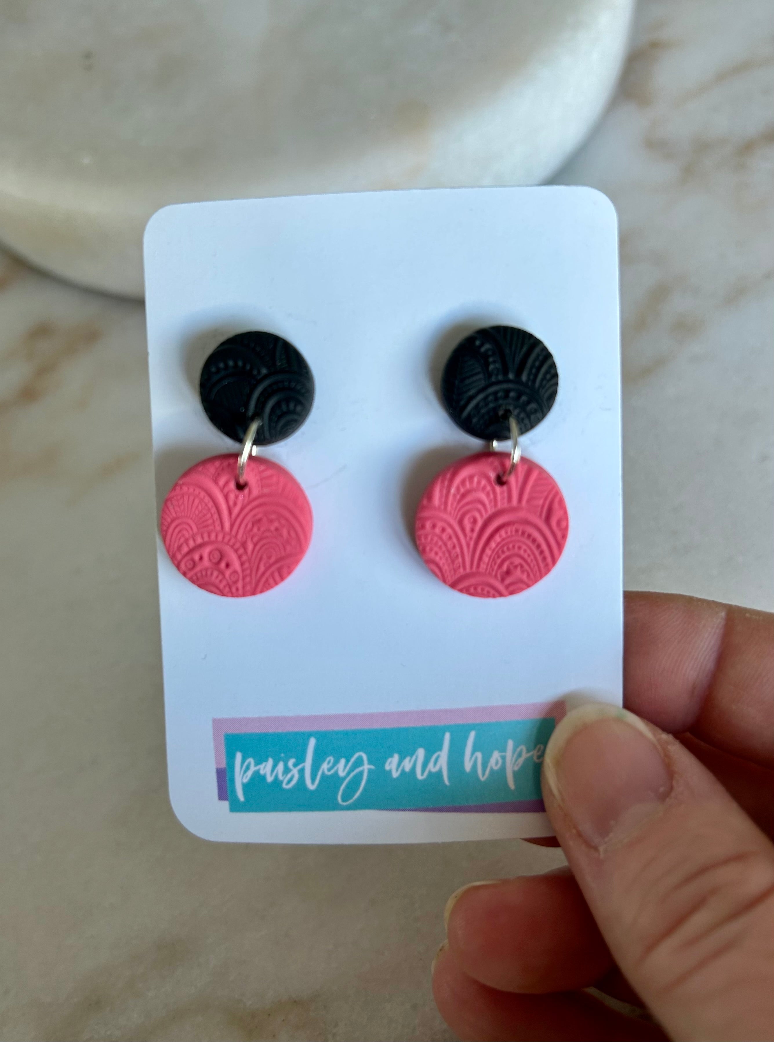 Polymer Clay & Faux Leather Pink & Black Gift Pack