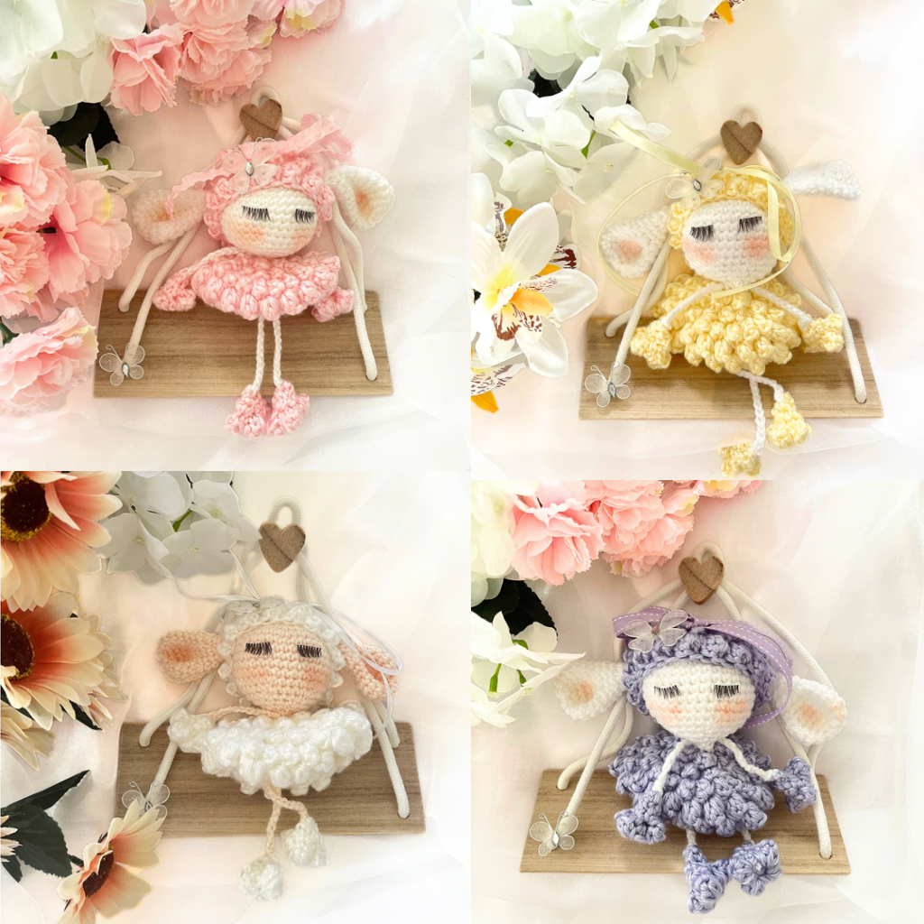 Crochet Lamb Wall Hanging, Nursery Decor, Baby Room Wall Hanging