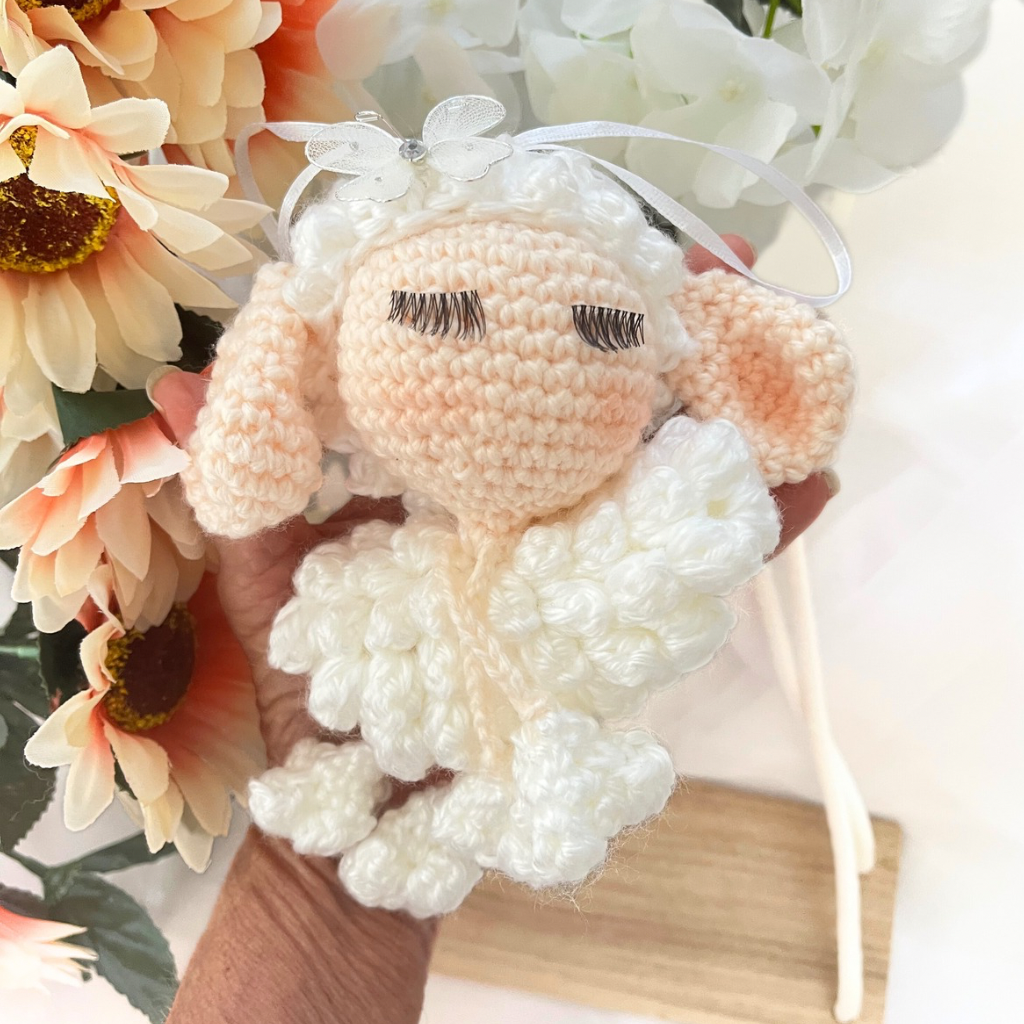 Crochet Lamb Wall Hanging, Nursery Decor, Baby Room Wall Hanging