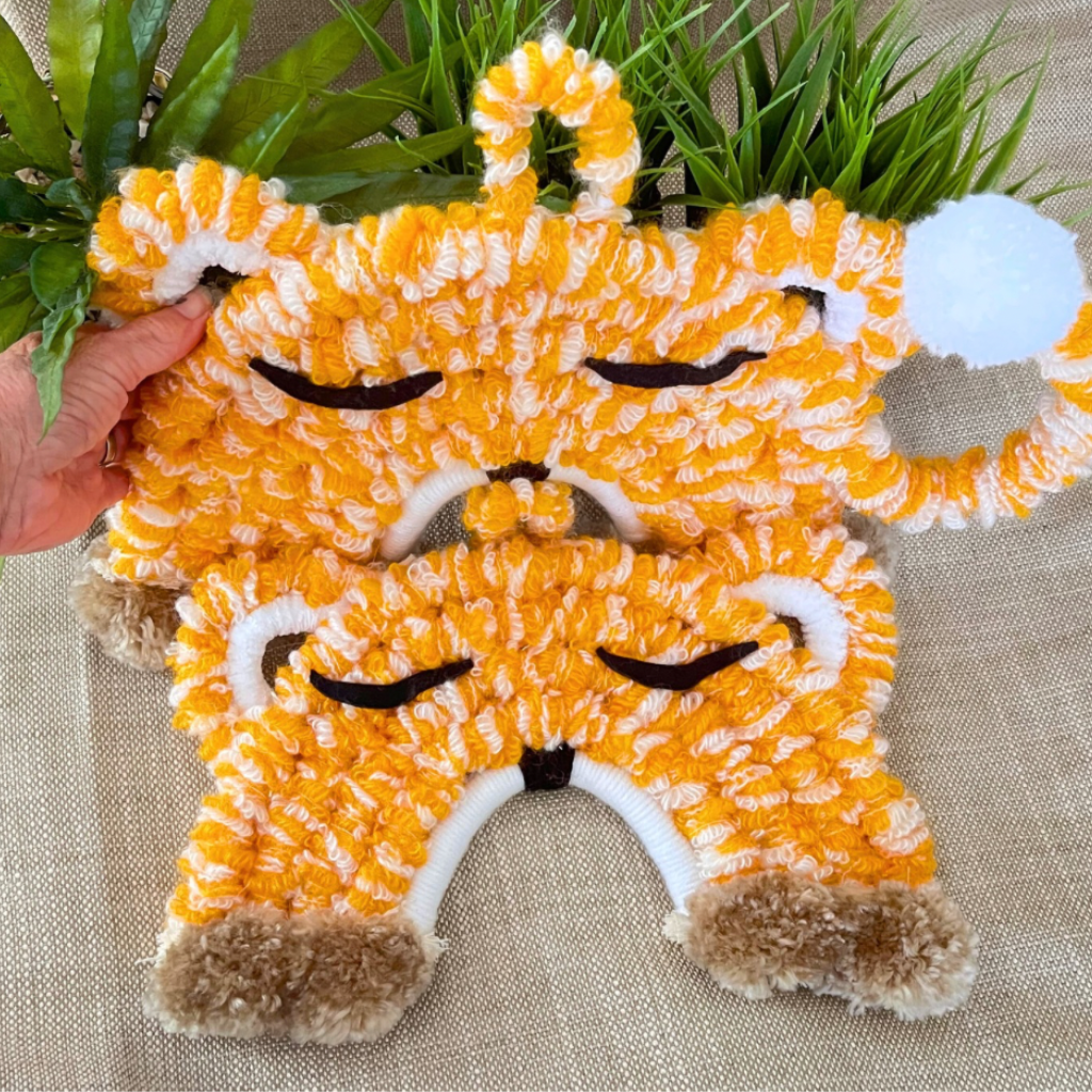 Handmade Tiger Macrame Wall Hangings - Kids Wall Hangings -Nursery Decor