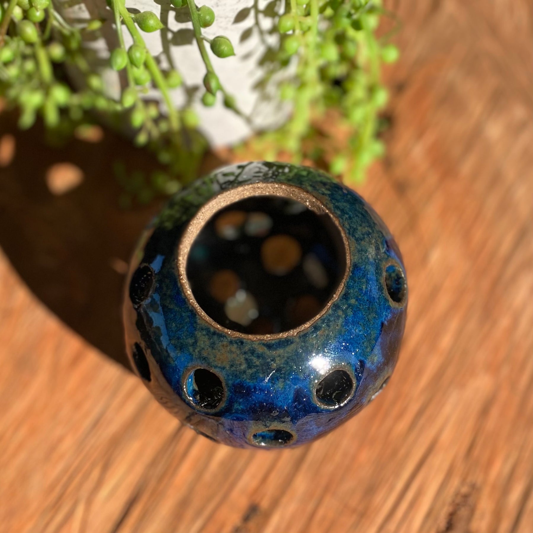 Round Ceramic Tea-light Holder|Handmade Pottery
