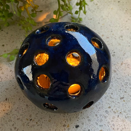 Round Ceramic Tea-light Holder|Handmade Pottery