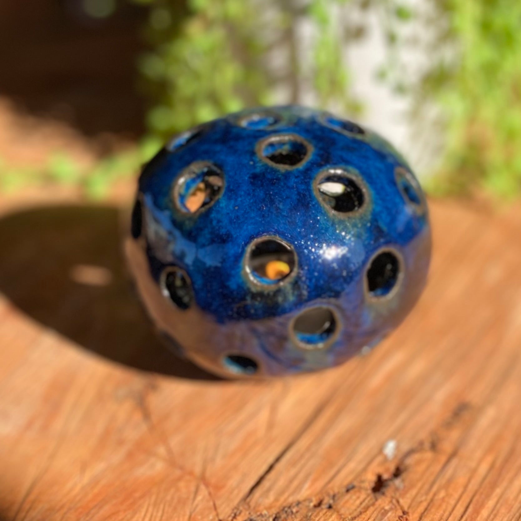 Round Ceramic Tea-light Holder|Handmade Pottery