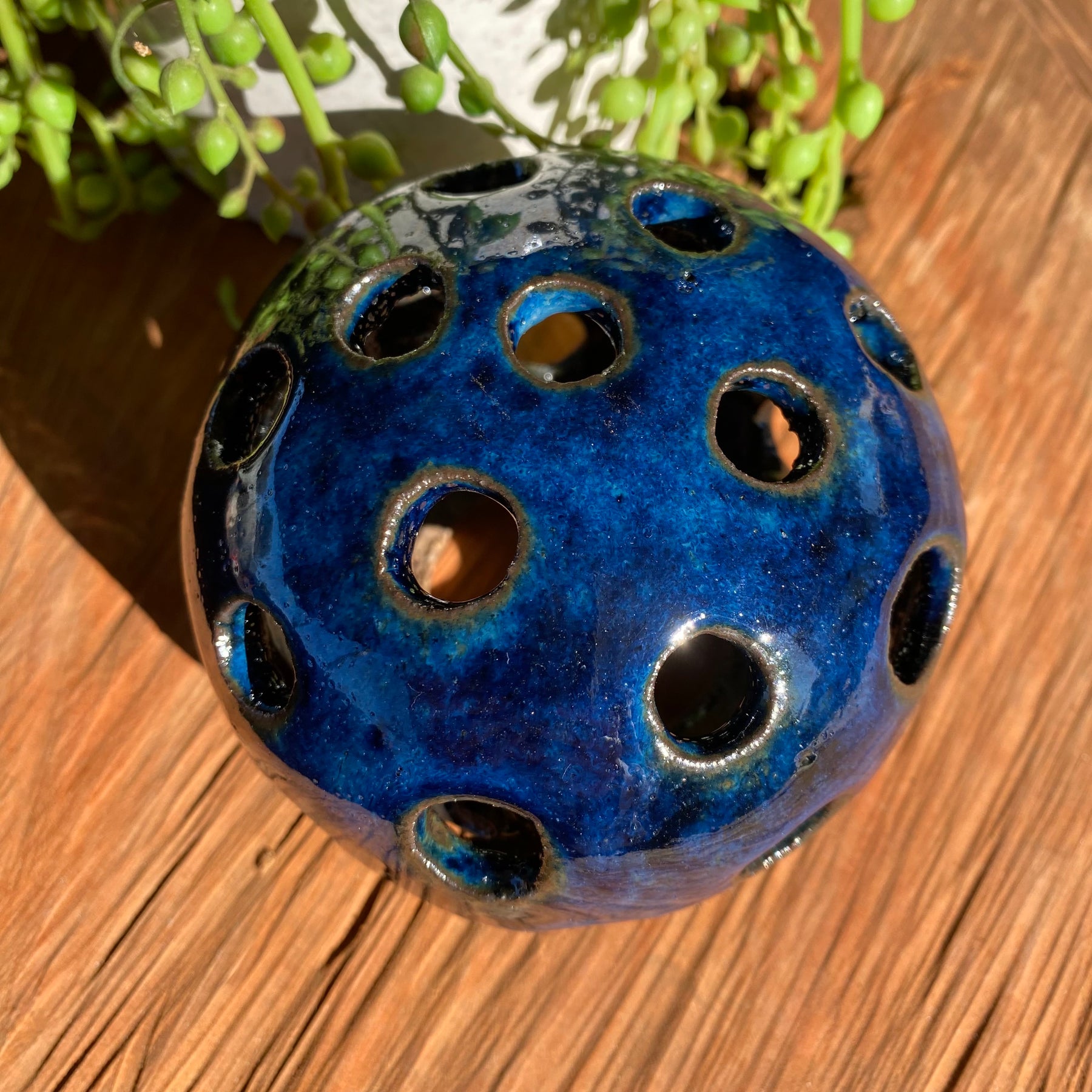 Round Ceramic Tea-light Holder|Handmade Pottery