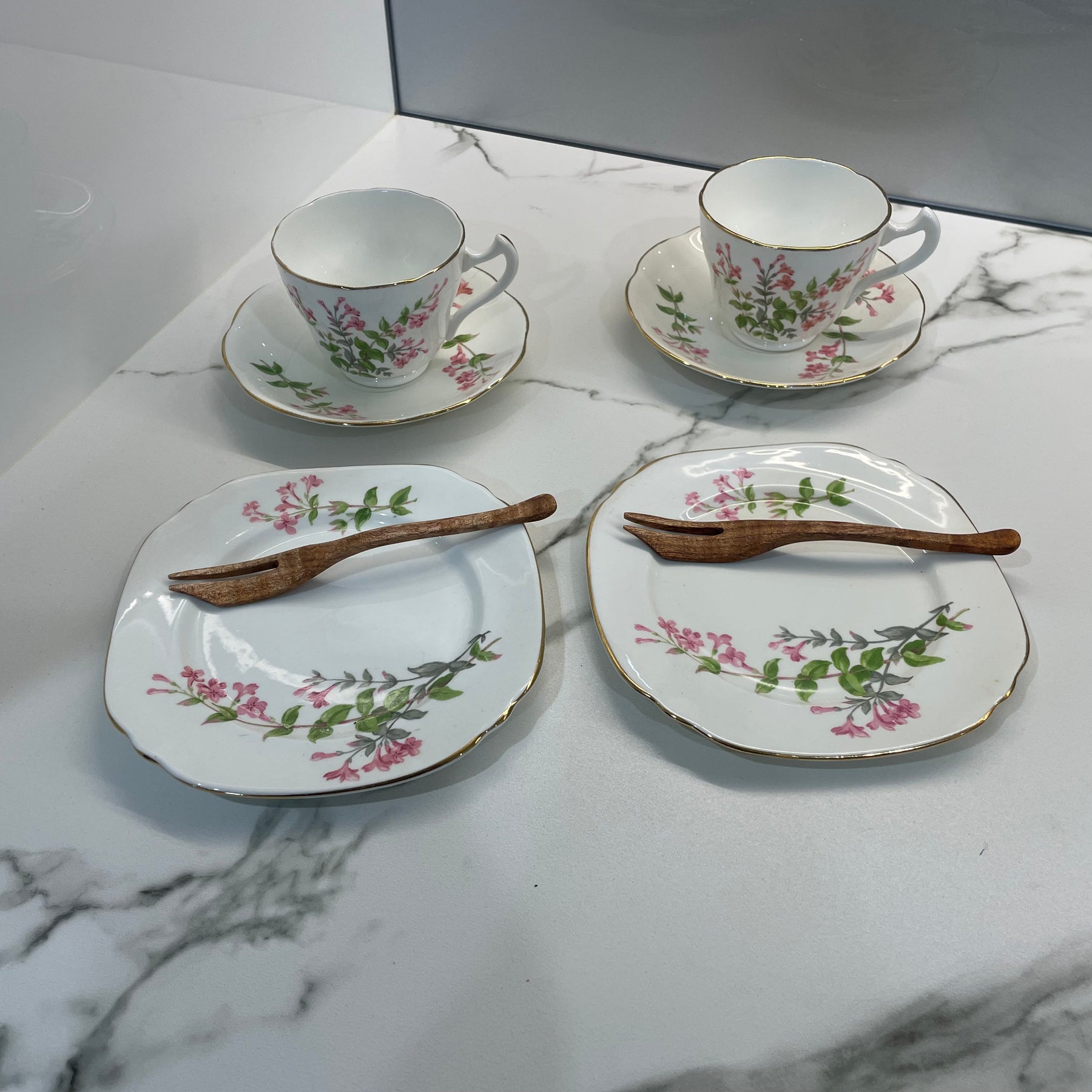 Handmade Wood Cake knife and 2 matching cake forks | Blackwood Cake Set