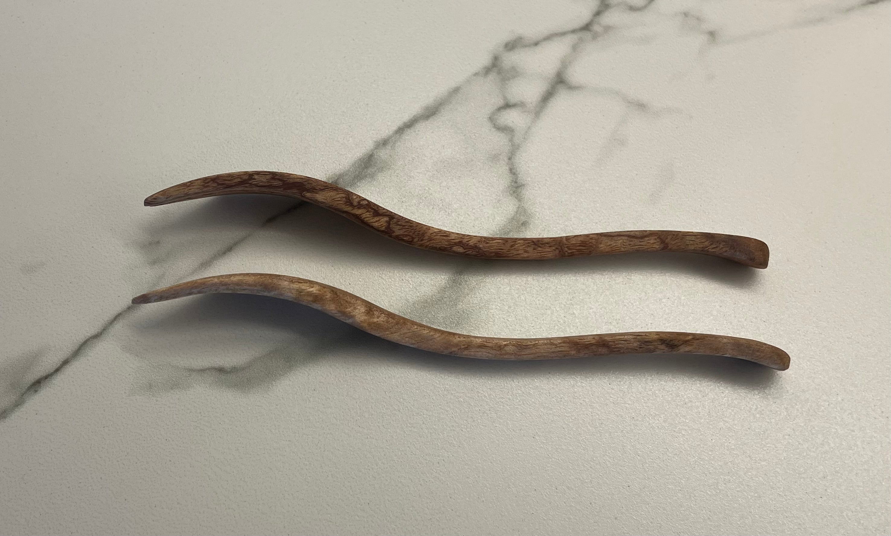 Wood Cake knife and 2 matching cake forks