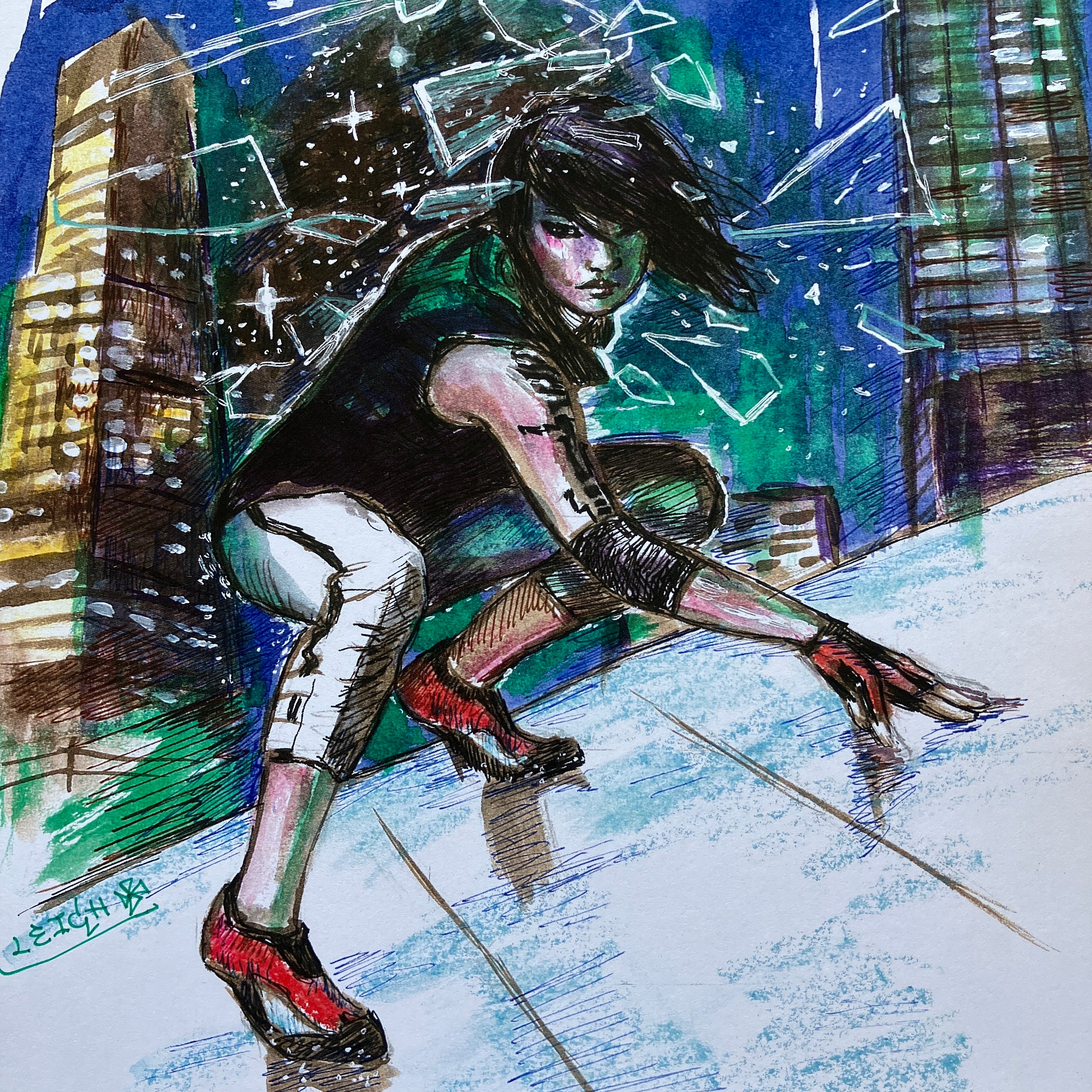 Breaker of Glass Ceilings. Original Sketch A4 print.