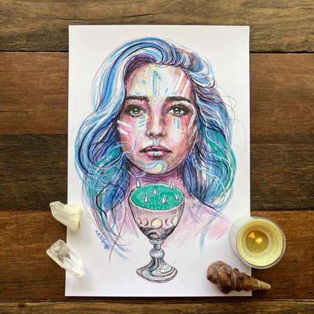 The Catcher of Tears. Original Sketch A4 print.