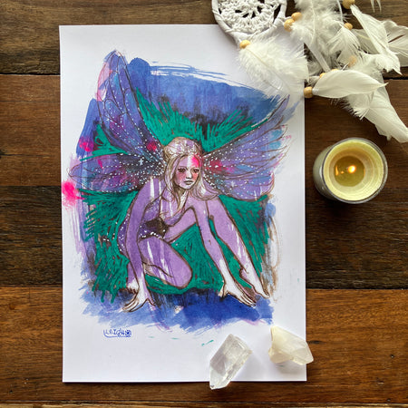 The Lemonade Fairy. Original Sketch A4 print.