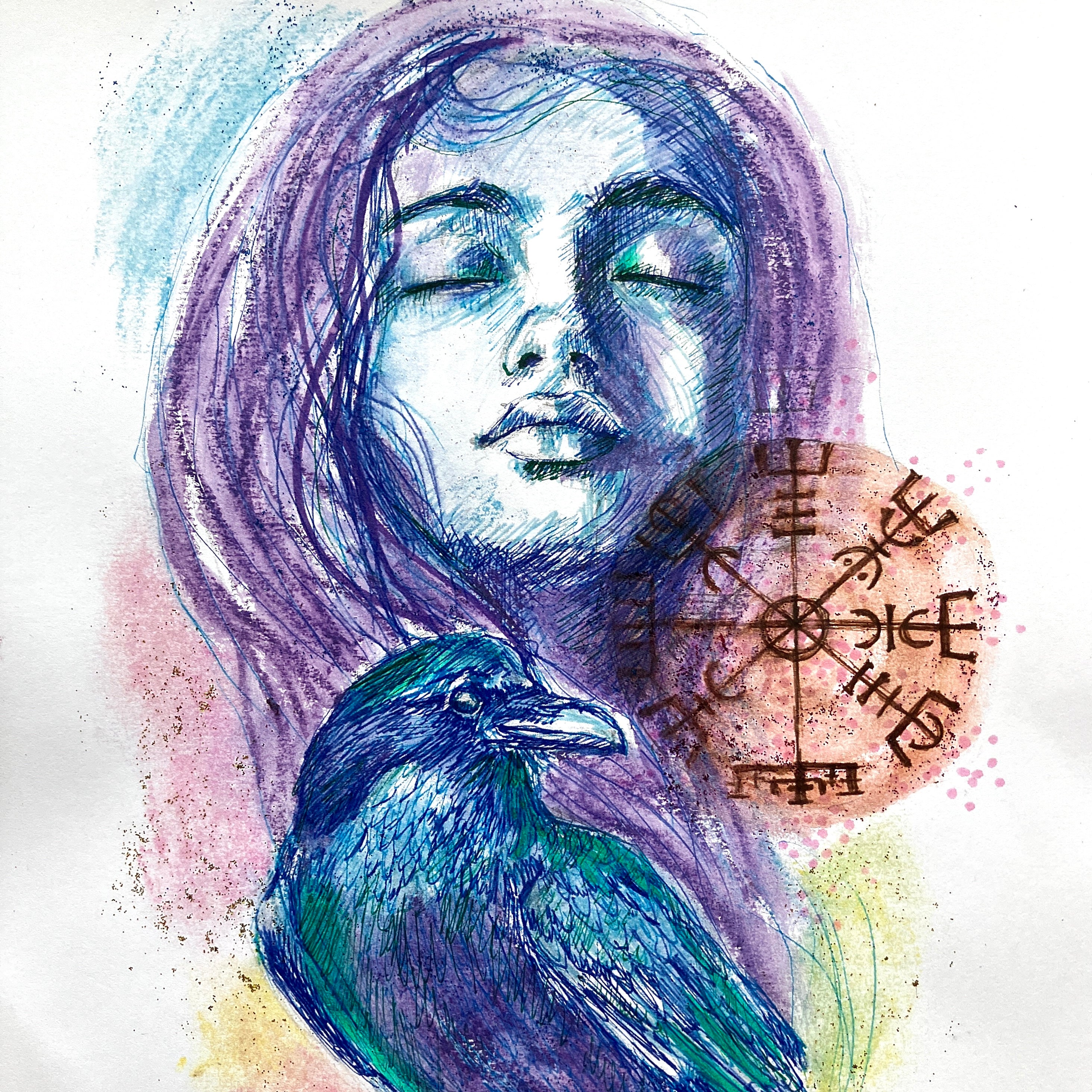 Brigid’s Shield. Original Sketch A4 print.