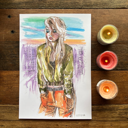 ‘City Girl’ Original Sketch A4 print.