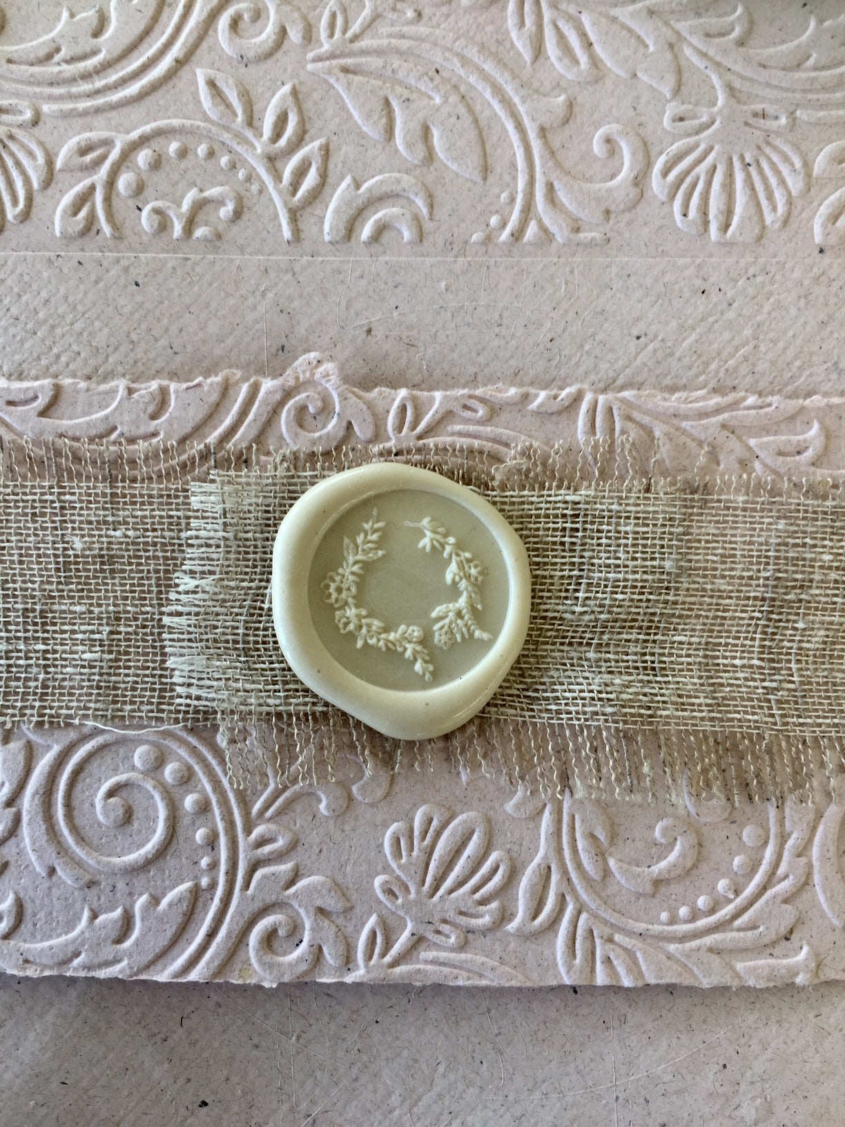 Handmade Cotton Paper Embossed Stationery - Notelets and Matching Envelopes