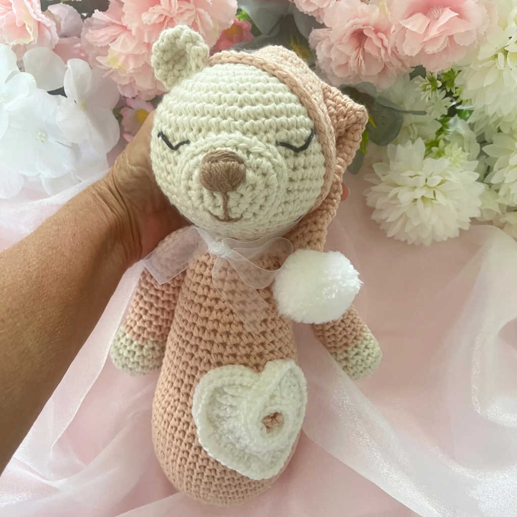 Handmade Crochet Teddy Bear Gift Set - Crochet Baby Gift Pack