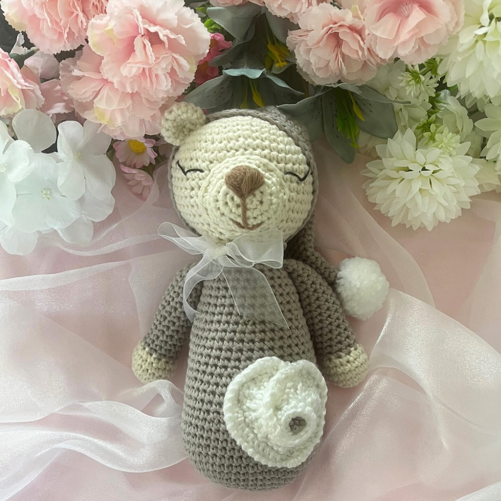 Handmade Crochet Teddy Bear Gift Set - Crochet Baby Gift Pack