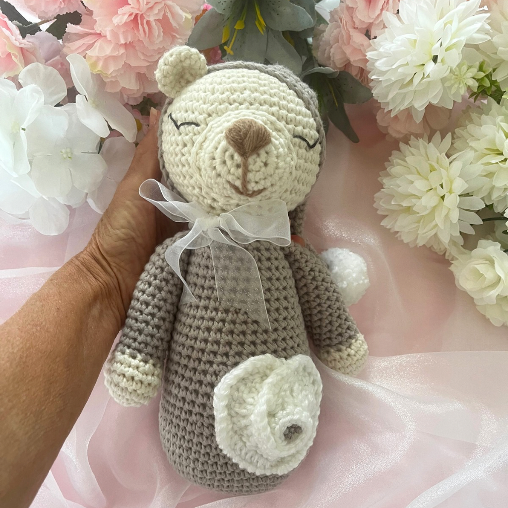 Handmade Crochet Teddy Bear Gift Set - Crochet Baby Gift Pack