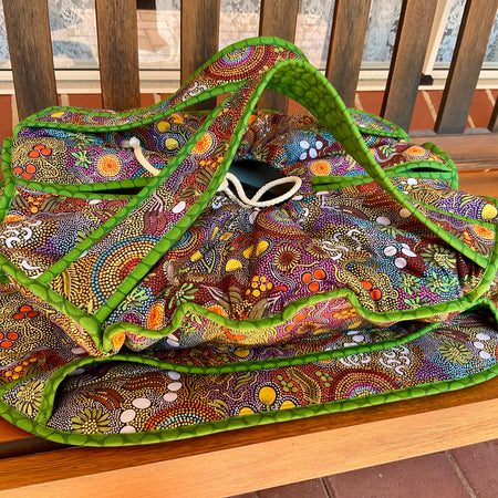 Casserole Carrier Rectangular Budgerigar Dreaming Green Trim