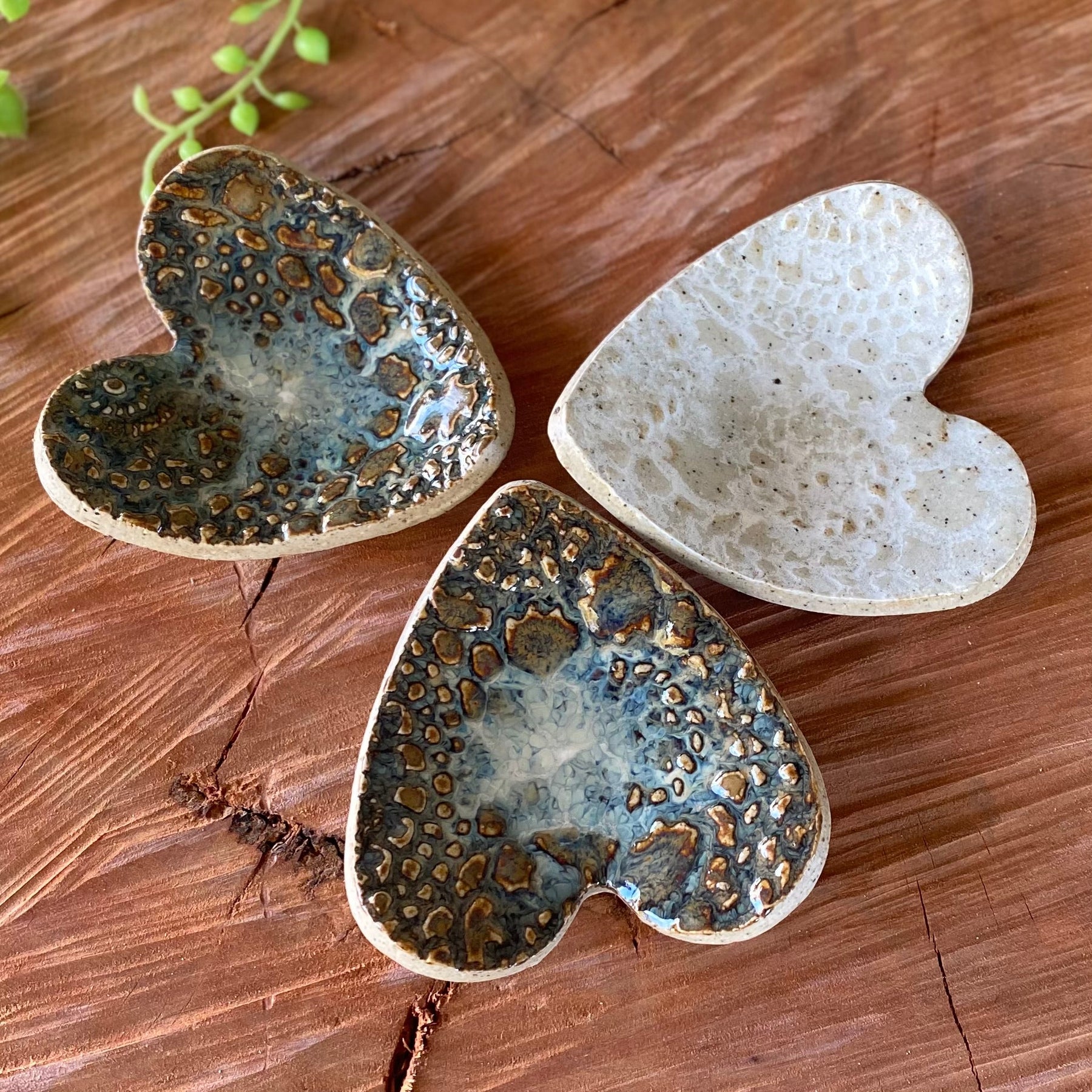 Petite Heart Shaped Jewellery Dish / Handmade Pottery