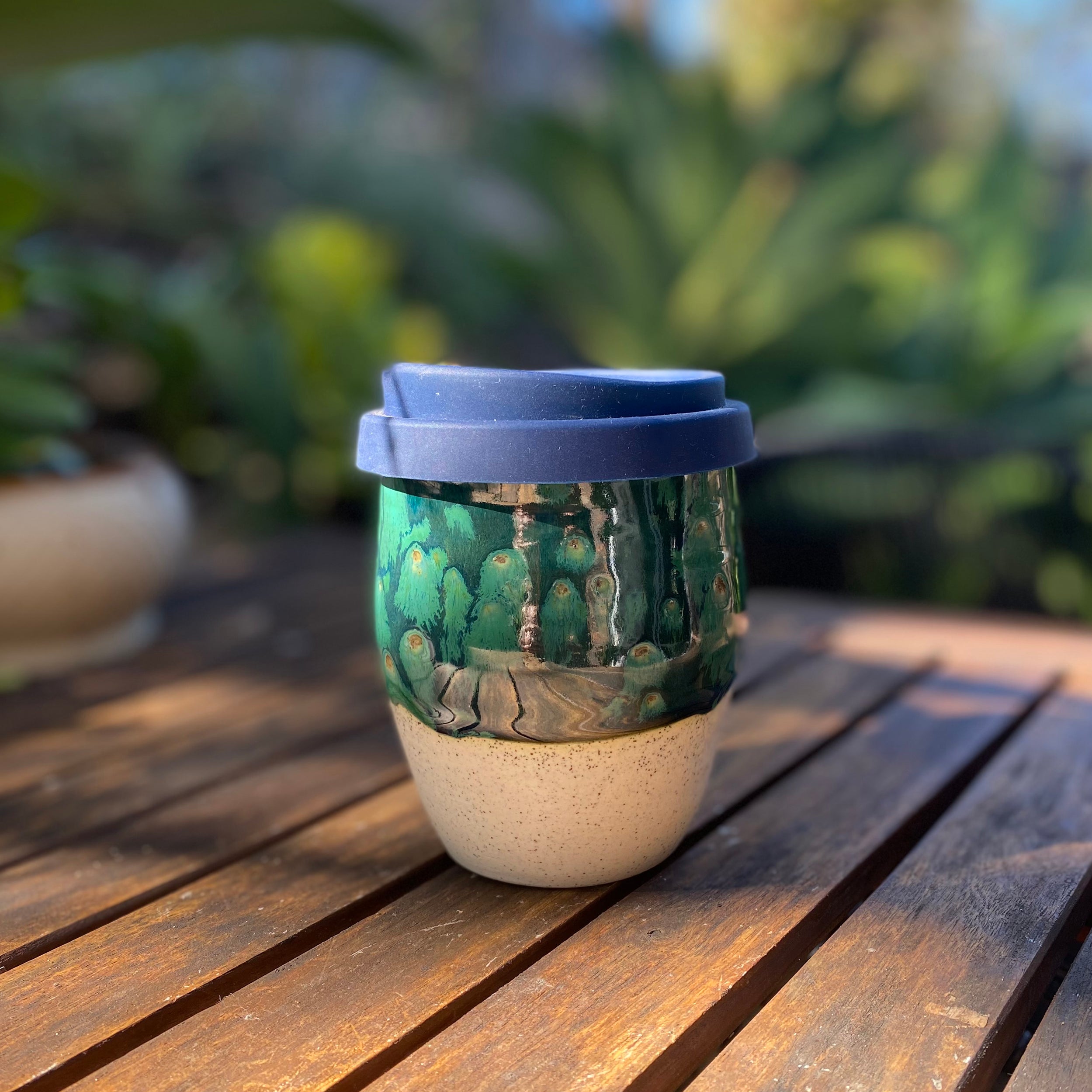 Travel Cup: Peacock | Wheel Thrown Ceramic Cup