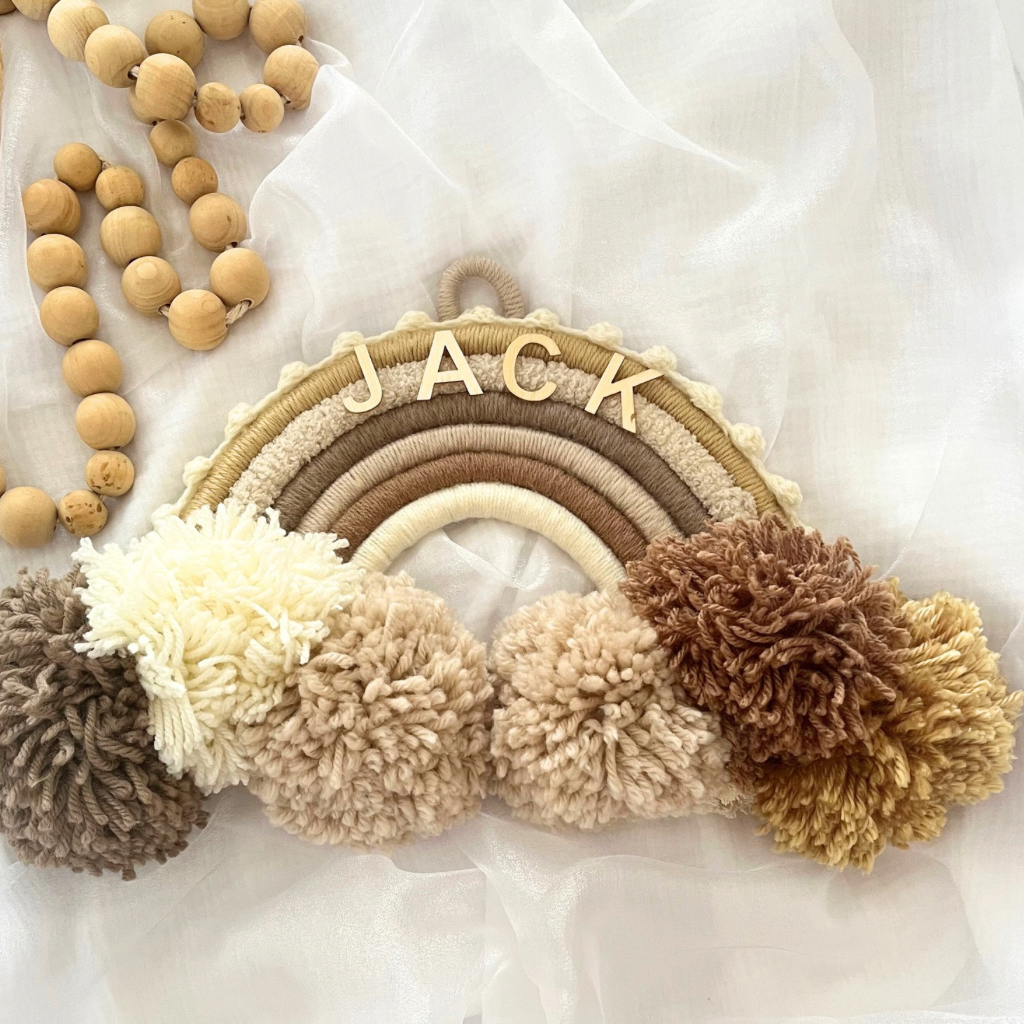 Macrame Rainbow Personalised Wall Hanging - Kids Room Decor - Baby Room Decor