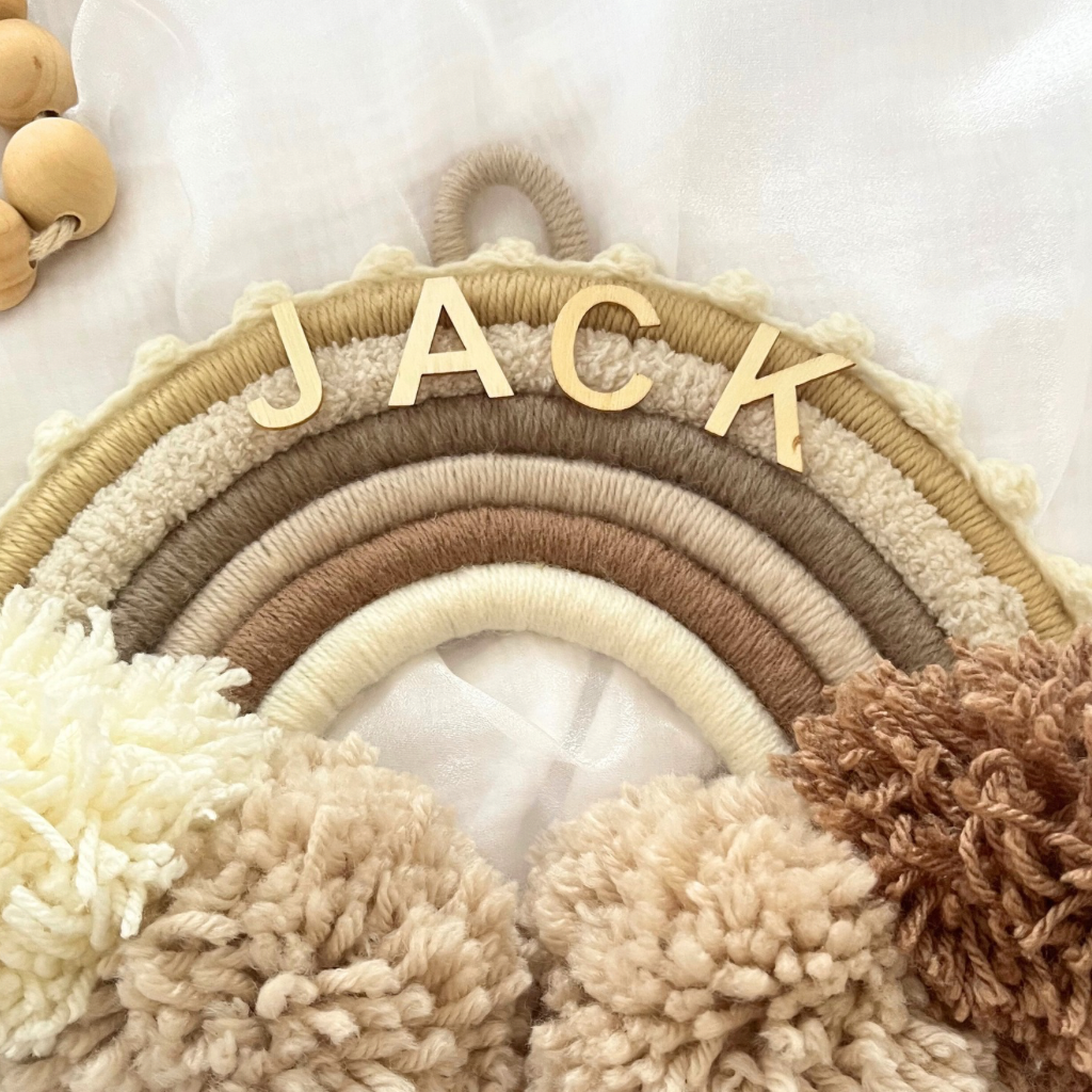 Macrame Rainbow Personalised Wall Hanging - Kids Room Decor - Baby Room Decor