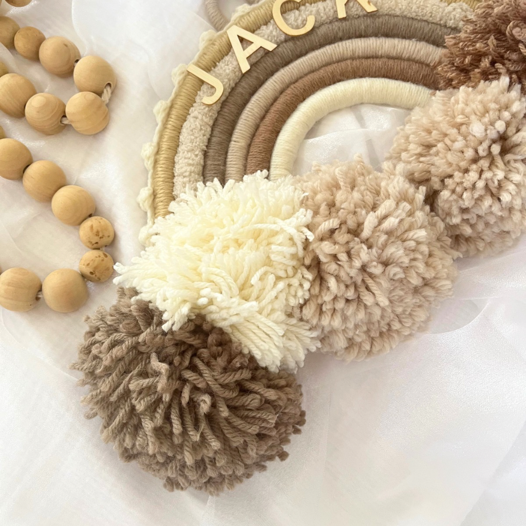 Macrame Rainbow Personalised Wall Hanging - Kids Room Decor - Baby Room Decor