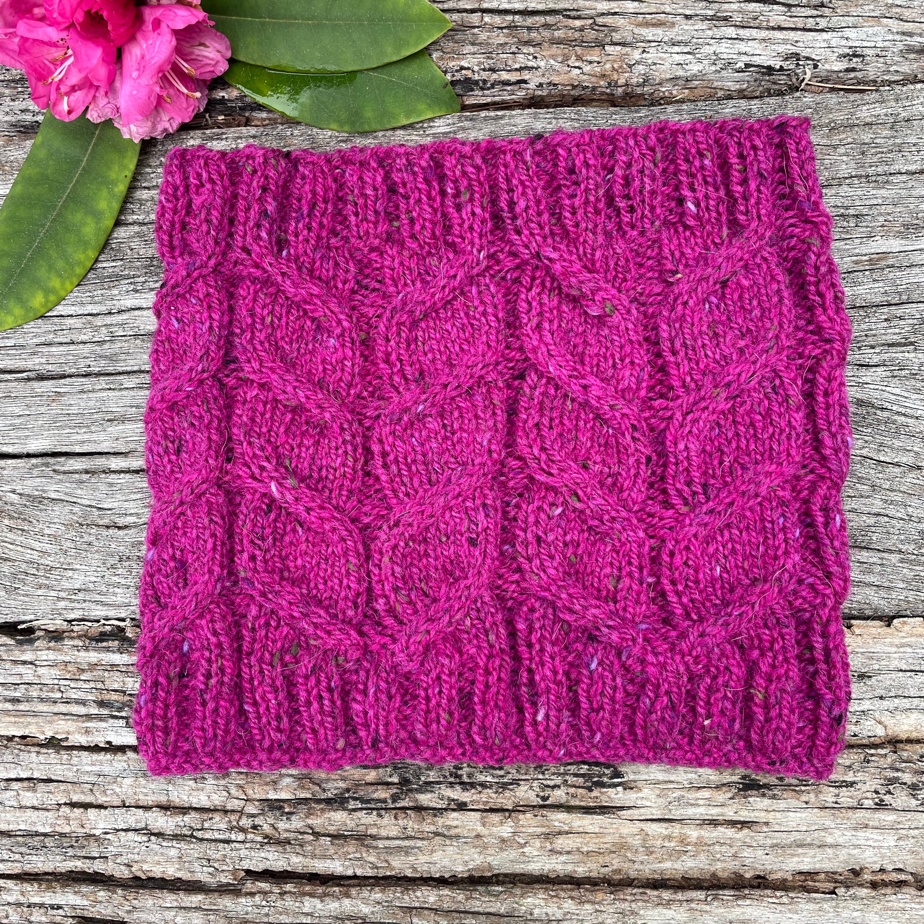 Fuchsia Pink Cowl & Fingerless Gloves Set