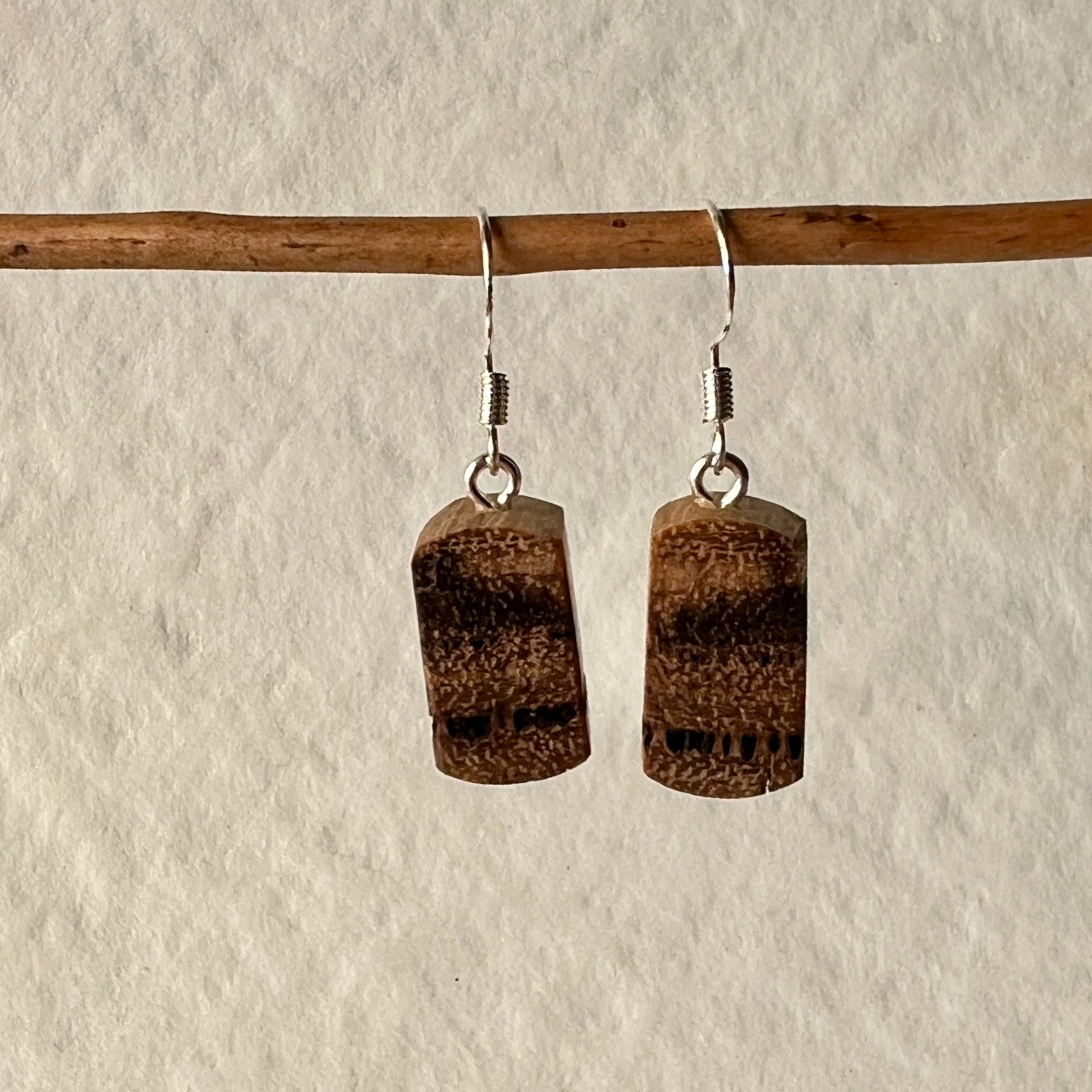 Unique Earrings Handmade from Recycled Timber