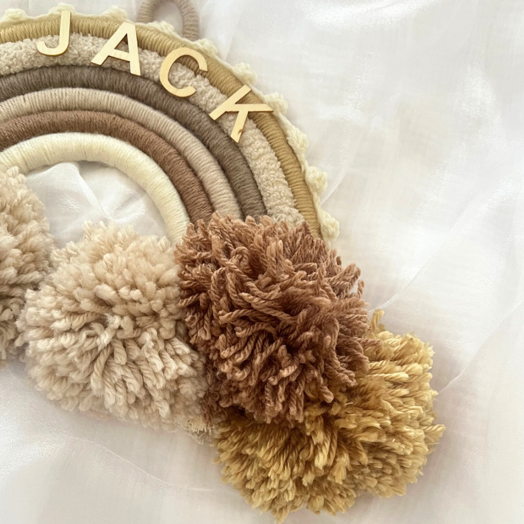Macrame Rainbow Personalised Wall Hanging - Kids Room Decor - Baby Room Decor