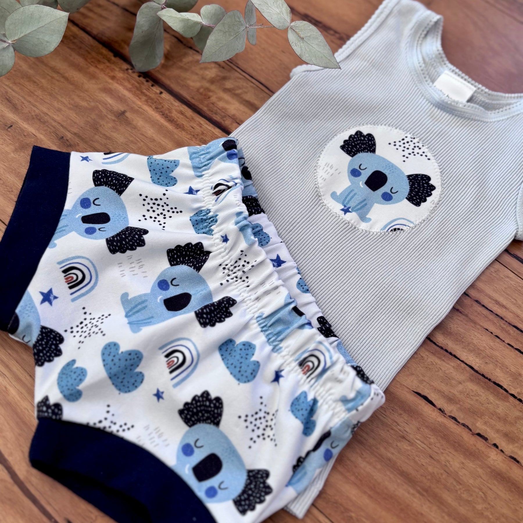 Baby Summer Shorties Set - Blue Koalas