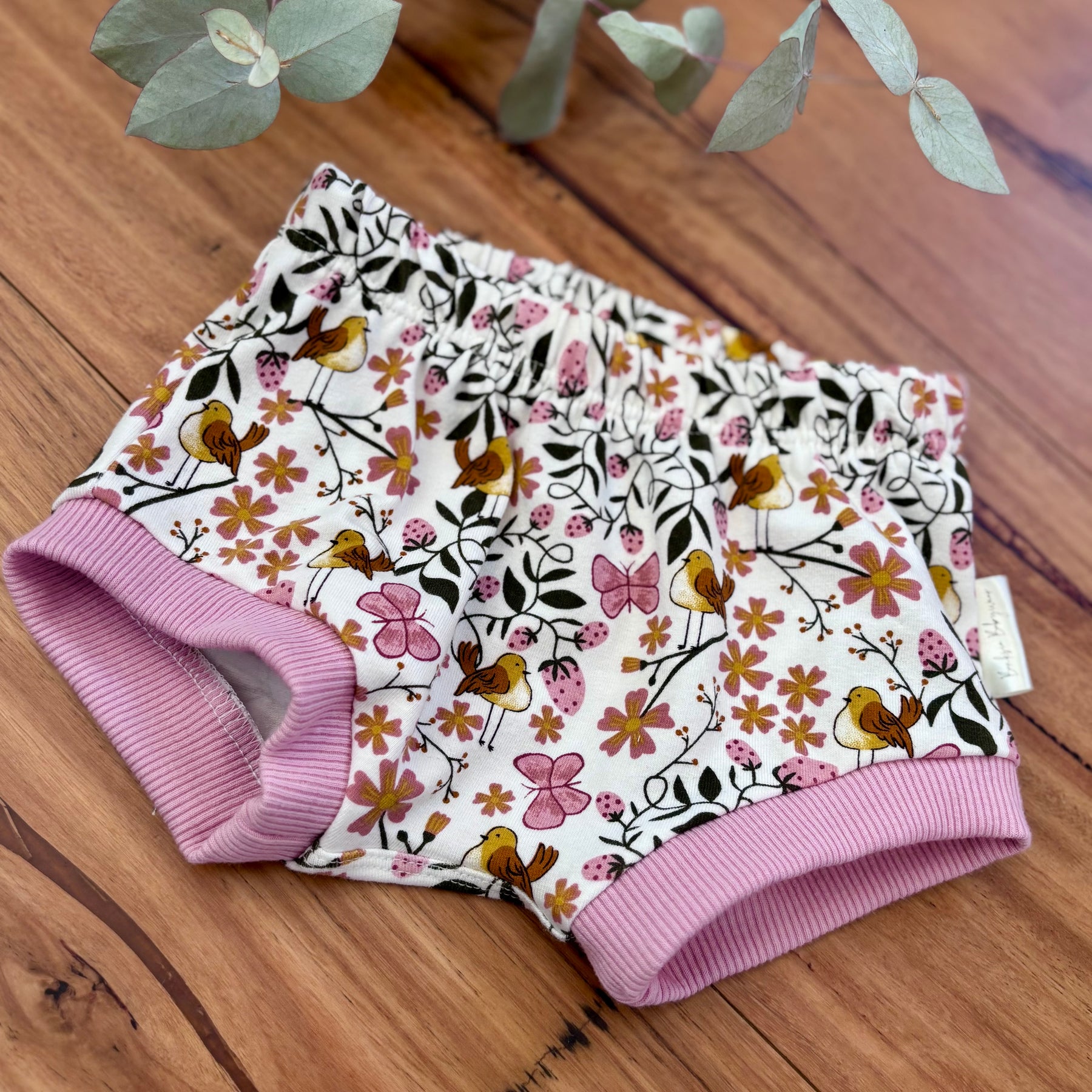 Baby Summer Shorties Set - Pink Floral Birdies
