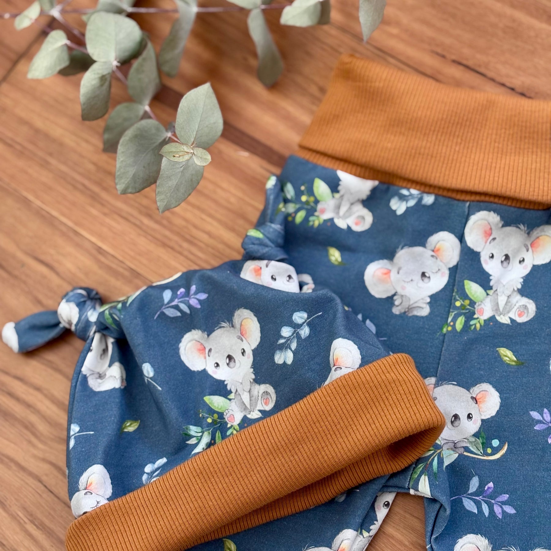 Baby Pants and Hat Set - Brown Koalas