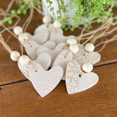Handmade Clay Diffuser Hearts|Car|Wardrobe|Pottery|price for 3