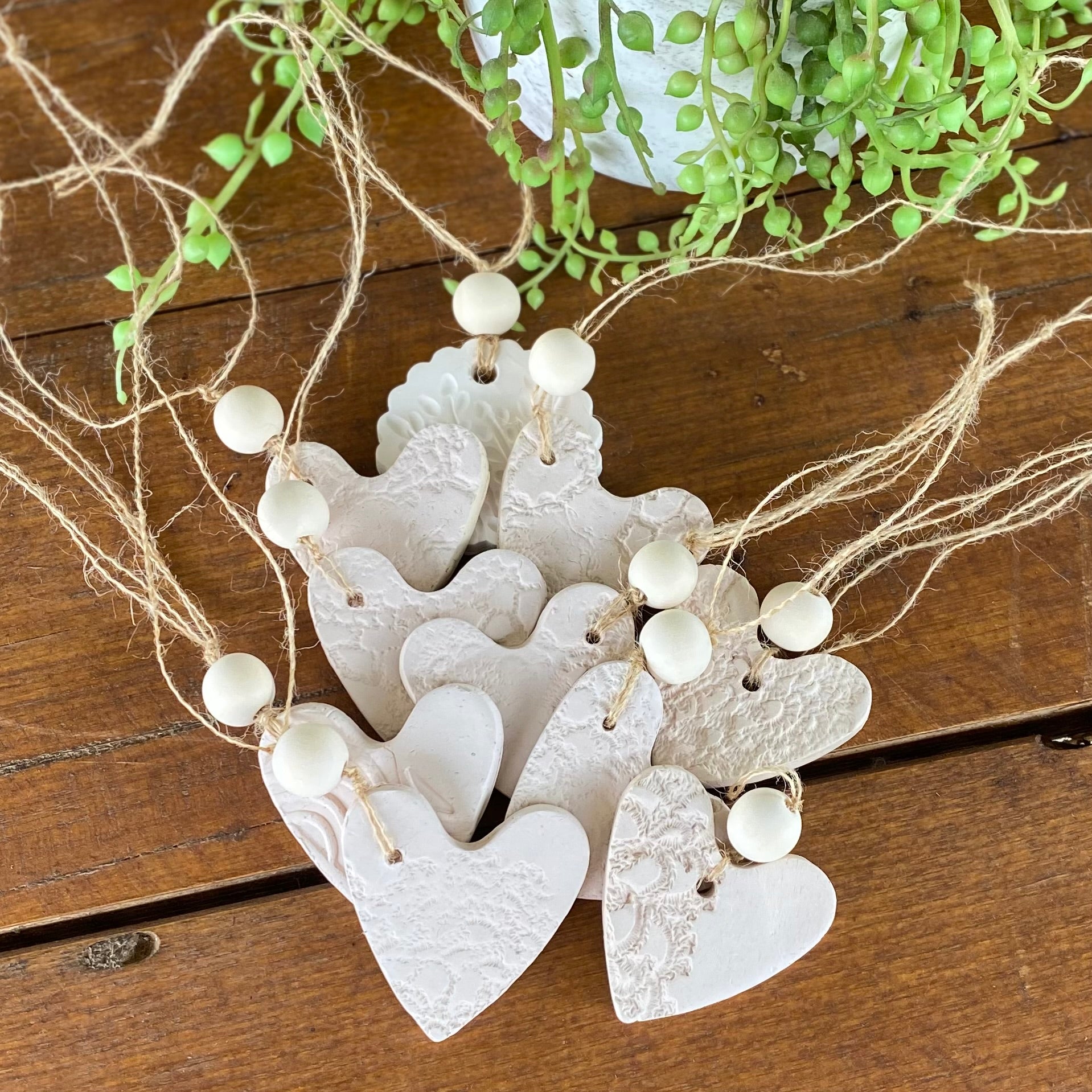 Handmade Clay Diffuser Hearts|Car|Wardrobe|Pottery|price for 3