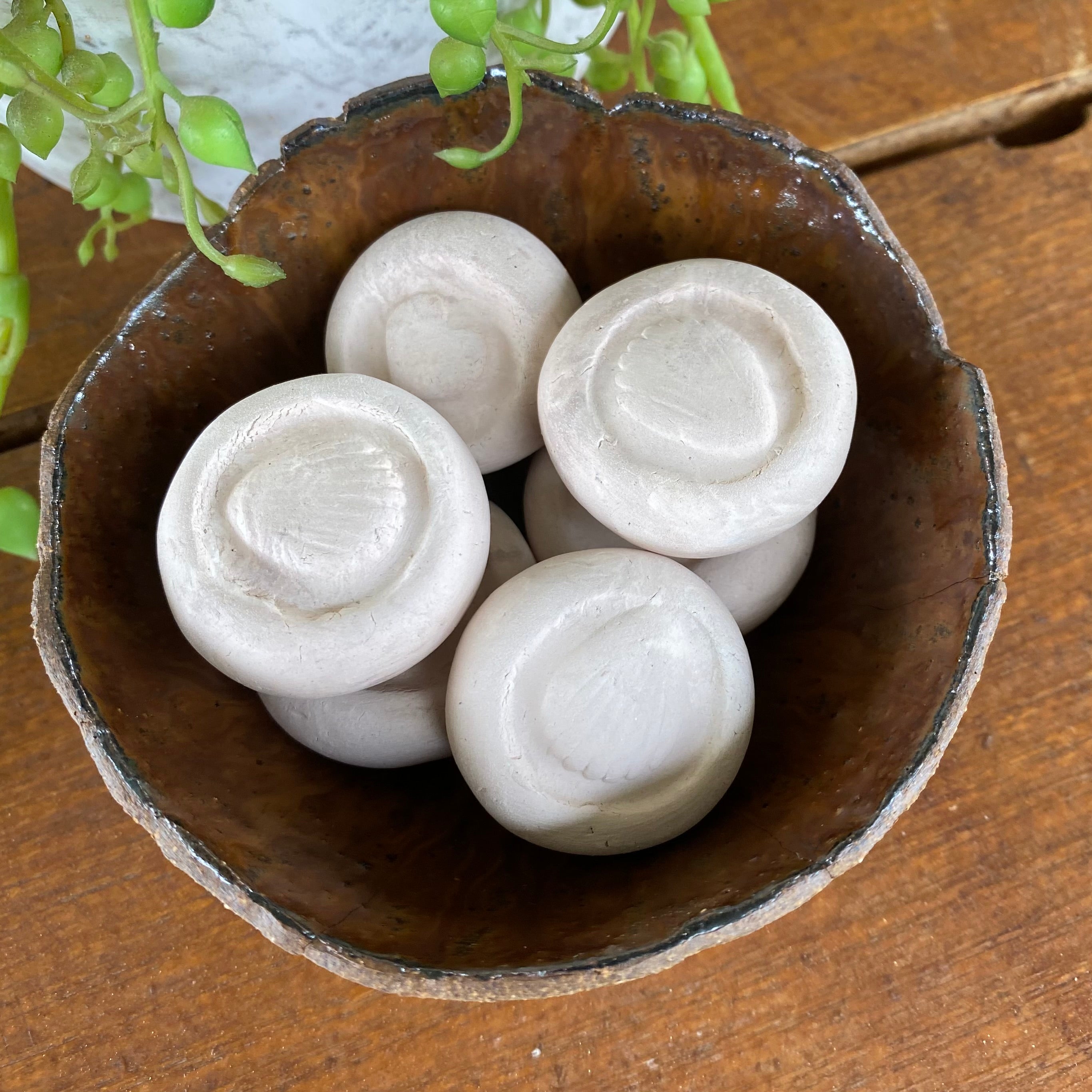 Ceramic Bowl with Clay Diffuser Stones|Handmade Pottery