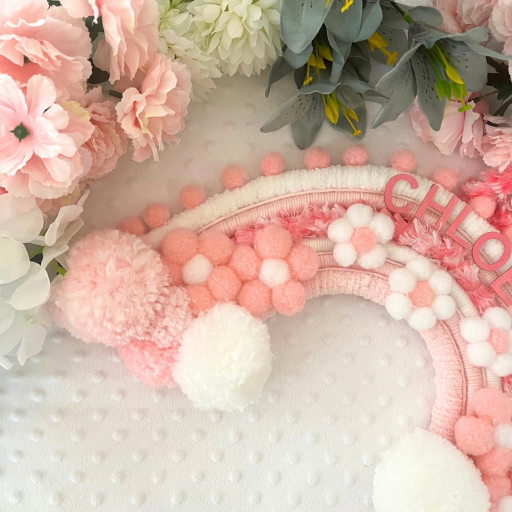 Personalised Daisy Macrame Wall Hanging - Nursery Decor - Baby Room Decor