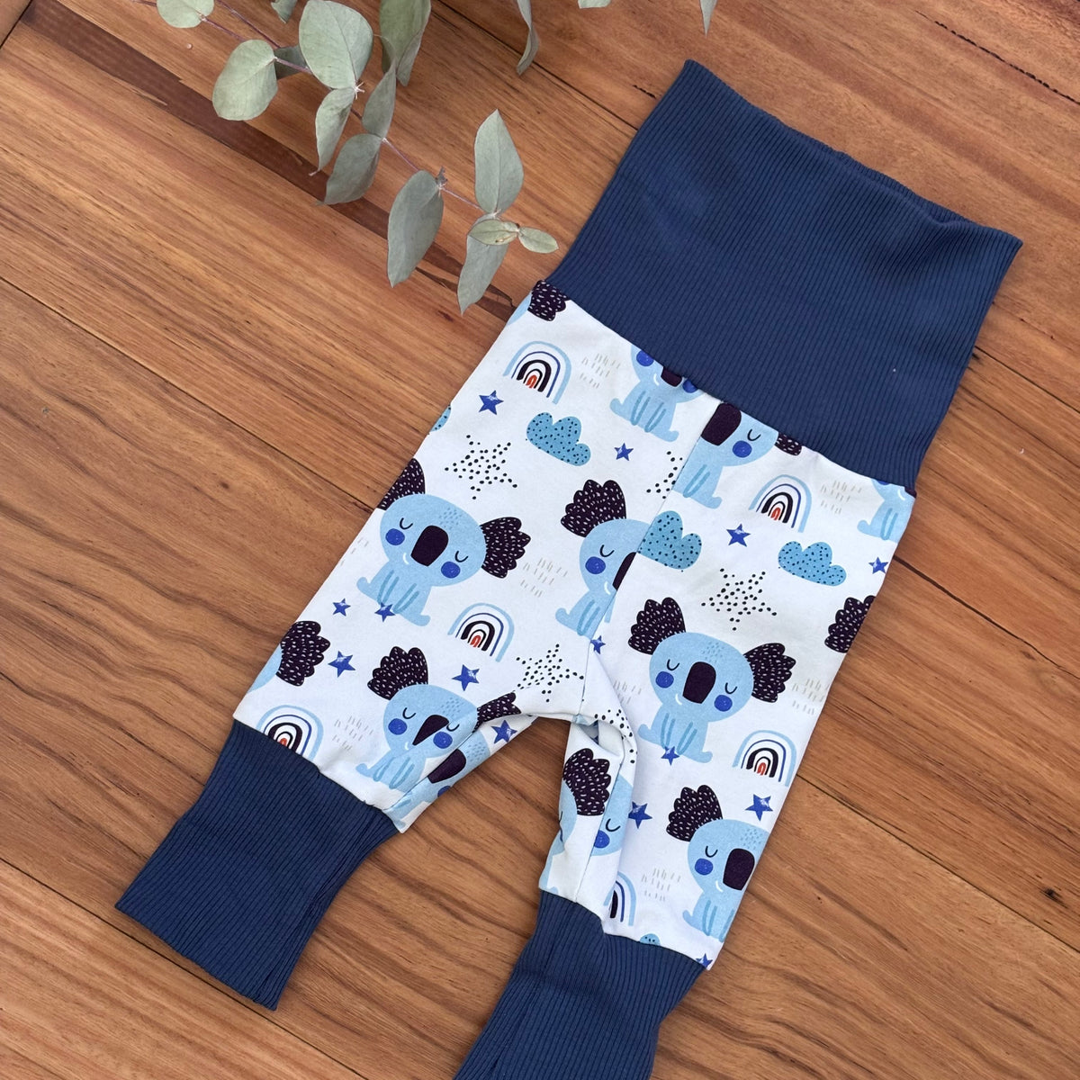 Baby Pants and Hat Set | Blue Koalas | Size newborn to 1 | Made to order