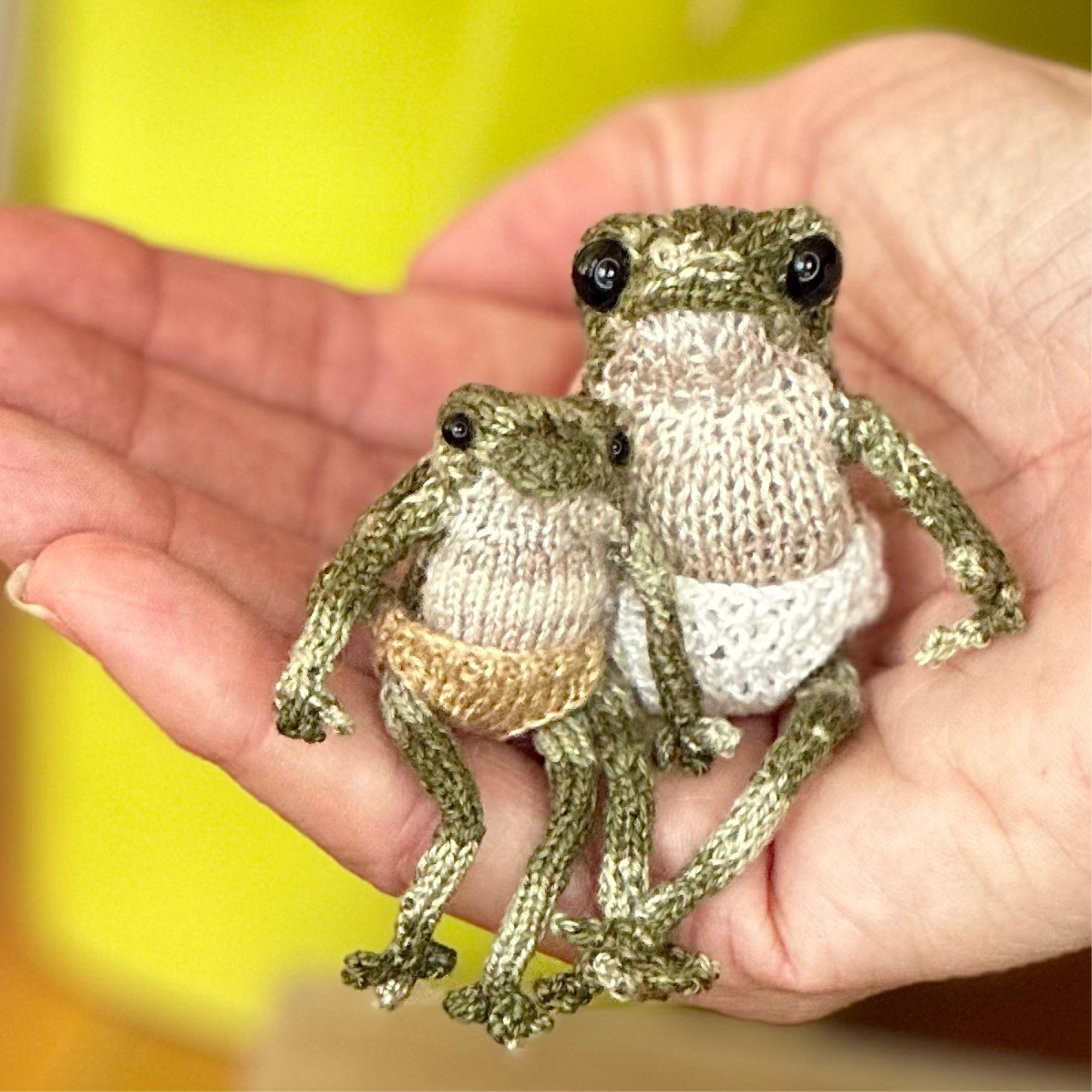 Handmade Knitted Baby Little Frog Fibre Art Gift