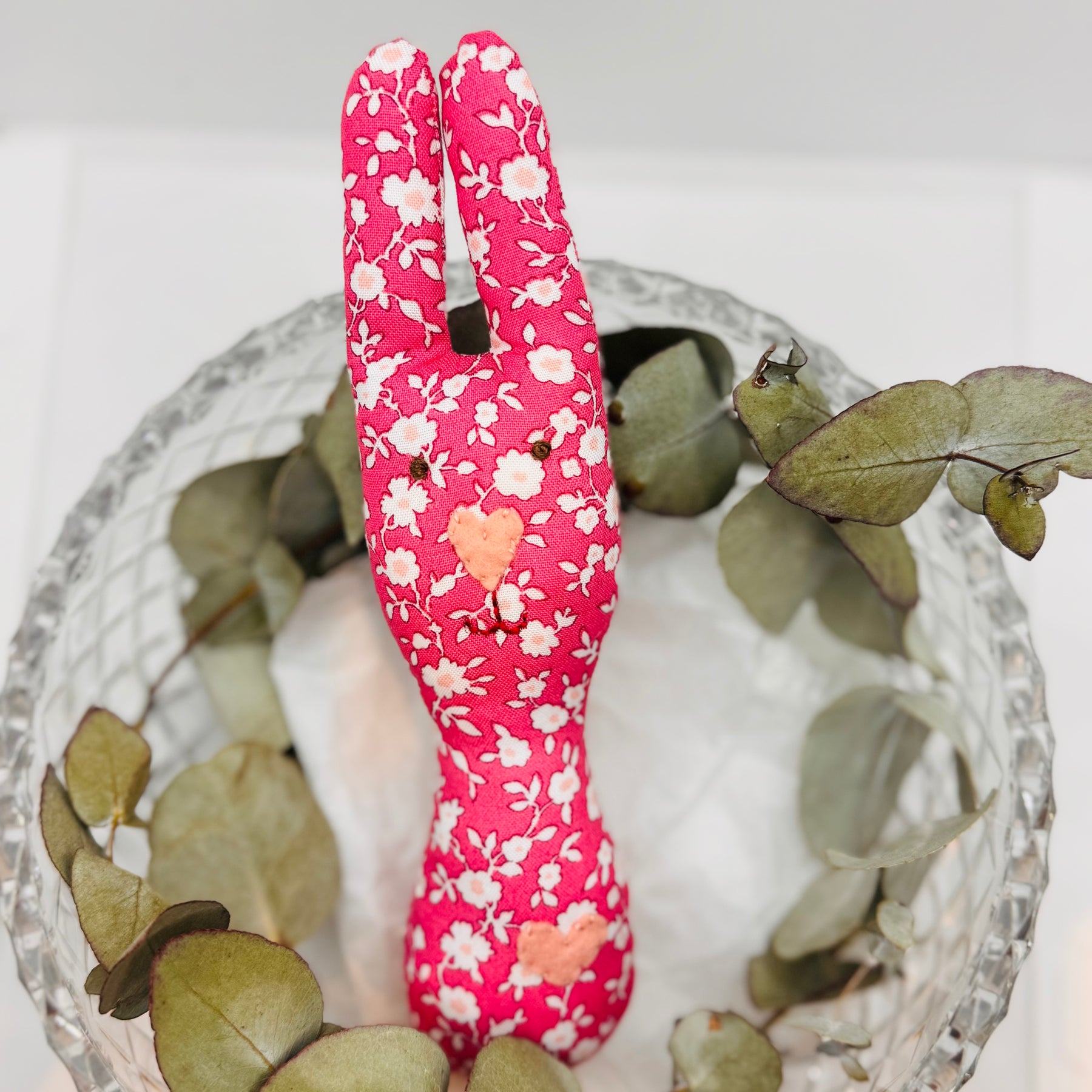 Handmade Bunny Rattle - Lots of options including Liberty