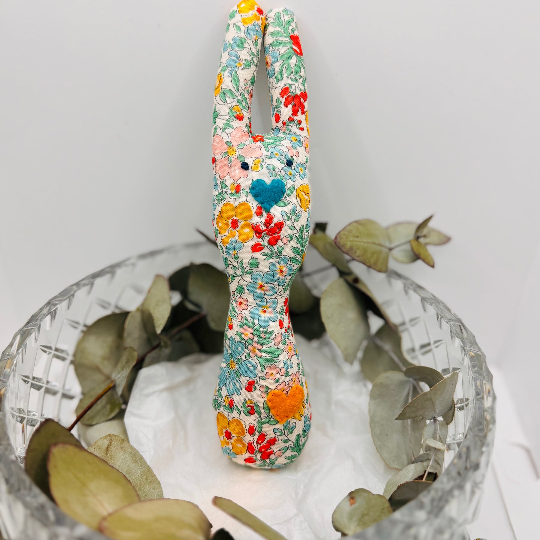 Handmade Bunny Rattle - Lots of options including Liberty