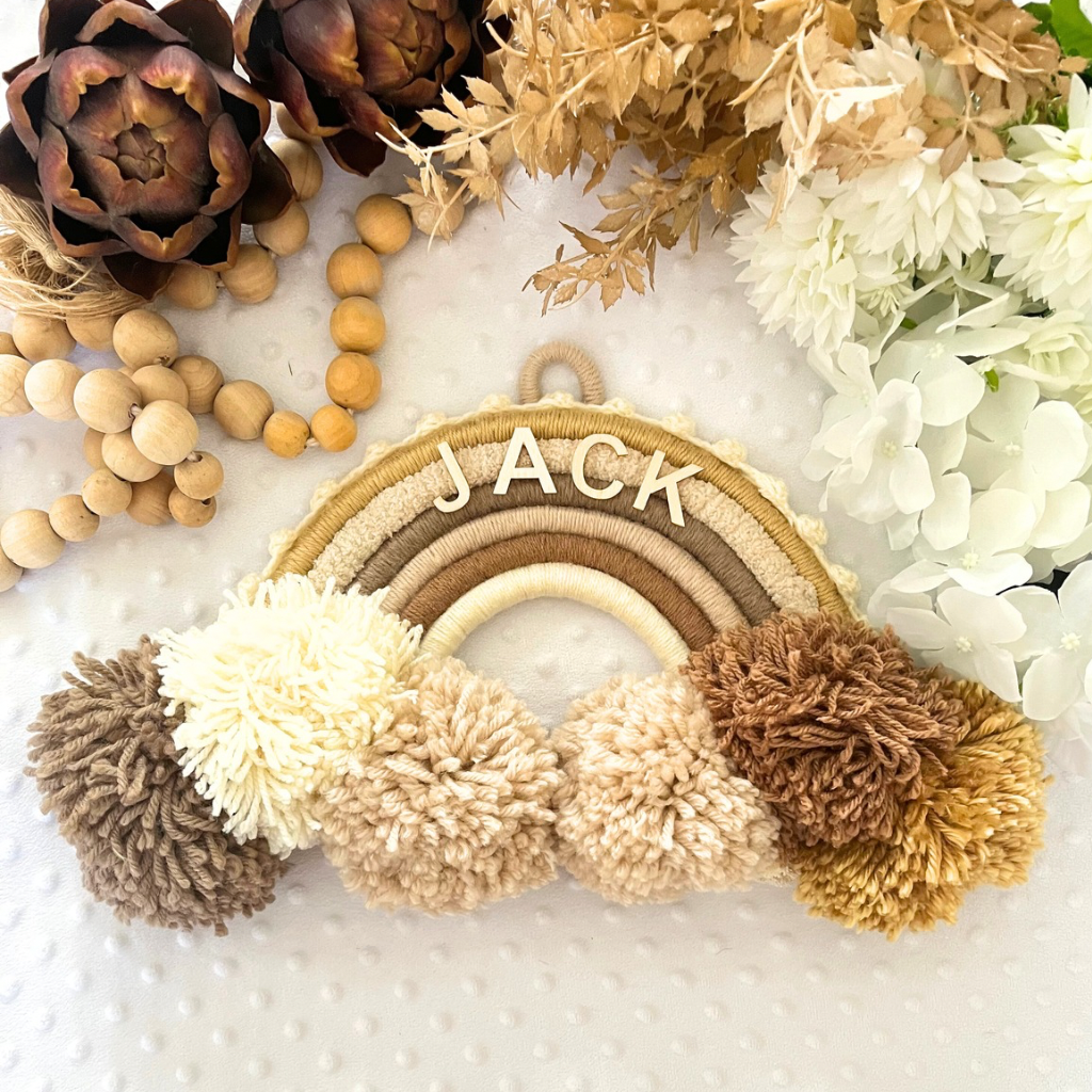 Macrame Rainbow Personalised Wall Hanging - Kids Room Decor - Baby Room Decor