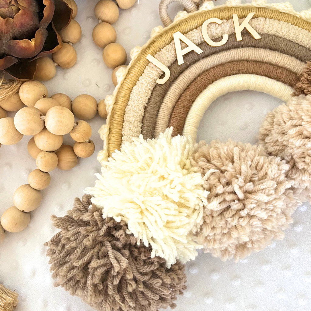 Macrame Rainbow Personalised Wall Hanging - Kids Room Decor - Baby Room Decor