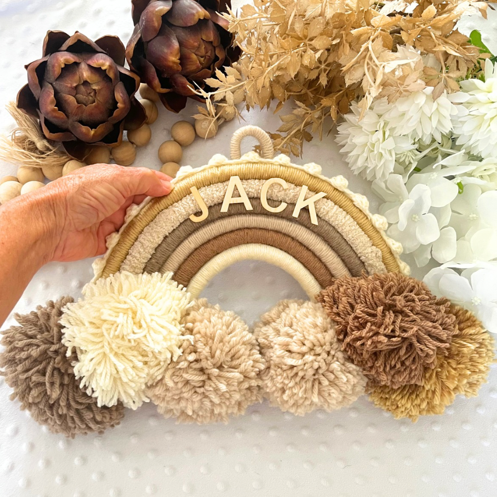 Macrame Rainbow Personalised Wall Hanging - Kids Room Decor - Baby Room Decor