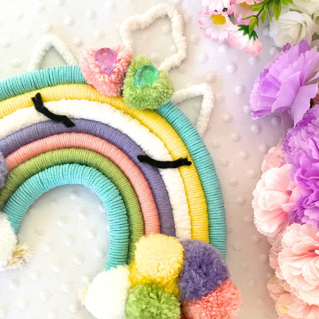 Macrame Rainbow Personalised Wall Hanging - Kids Room Decor - Baby Room Decor