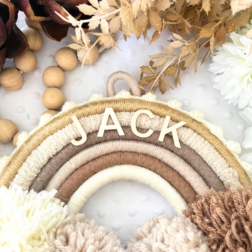 Macrame Rainbow Personalised Wall Hanging - Kids Room Decor - Baby Room Decor