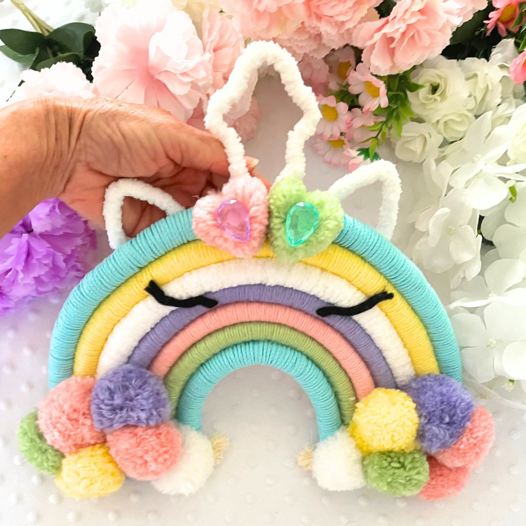 Macrame Rainbow Personalised Wall Hanging - Kids Room Decor - Baby Room Decor