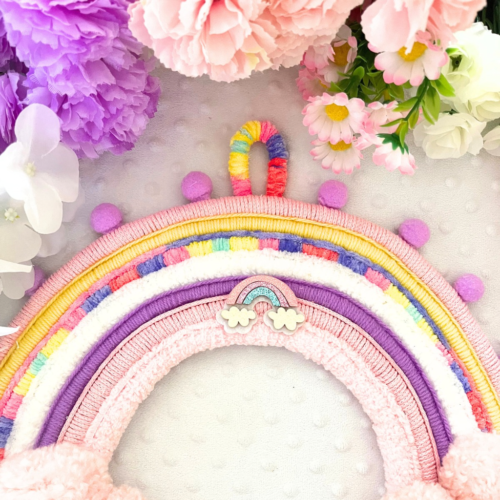 Macrame Rainbow Personalised Wall Hanging - Kids Room Decor - Baby Room Decor