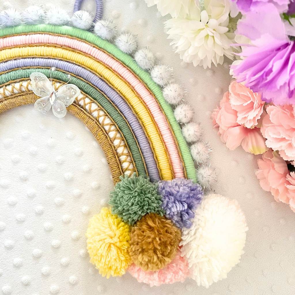 Macrame Rainbow Personalised Wall Hanging - Kids Room Decor - Baby Room Decor