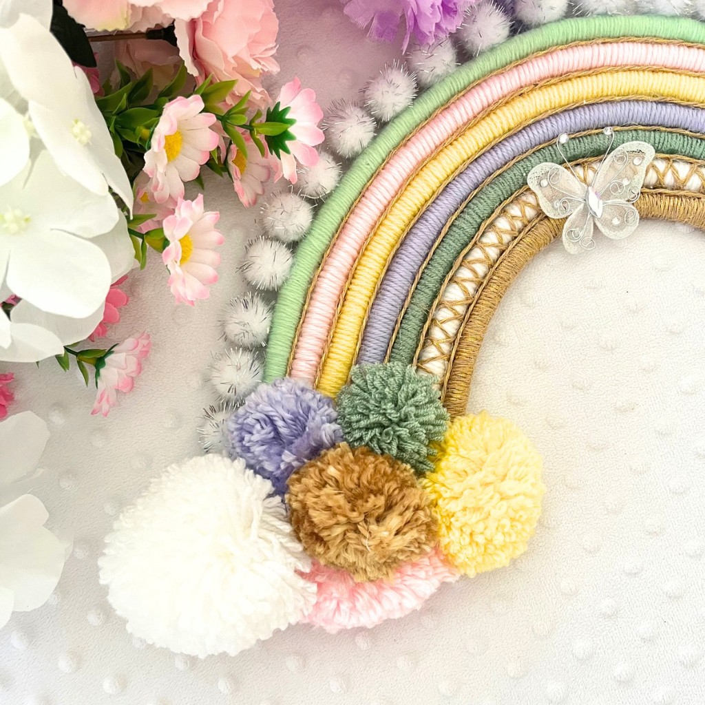 Macrame Rainbow Personalised Wall Hanging - Kids Room Decor - Baby Room Decor