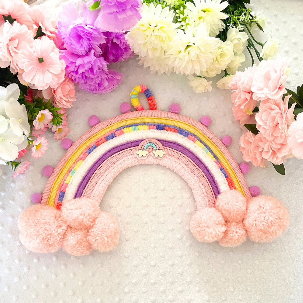Macrame Rainbow Personalised Wall Hanging - Kids Room Decor - Baby Room Decor