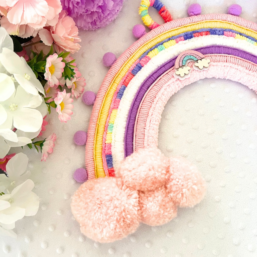 Macrame Rainbow Personalised Wall Hanging - Kids Room Decor - Baby Room Decor